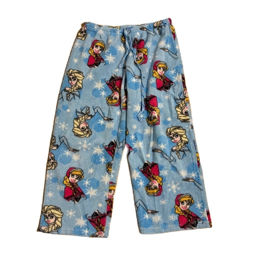 Frozen Fleece Pajama Pants XL Elsa Anna Blue Pink Women